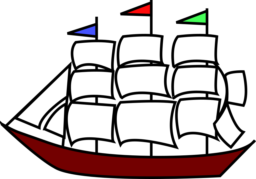 OnlineLabels Clip Art - Sailing ship 11